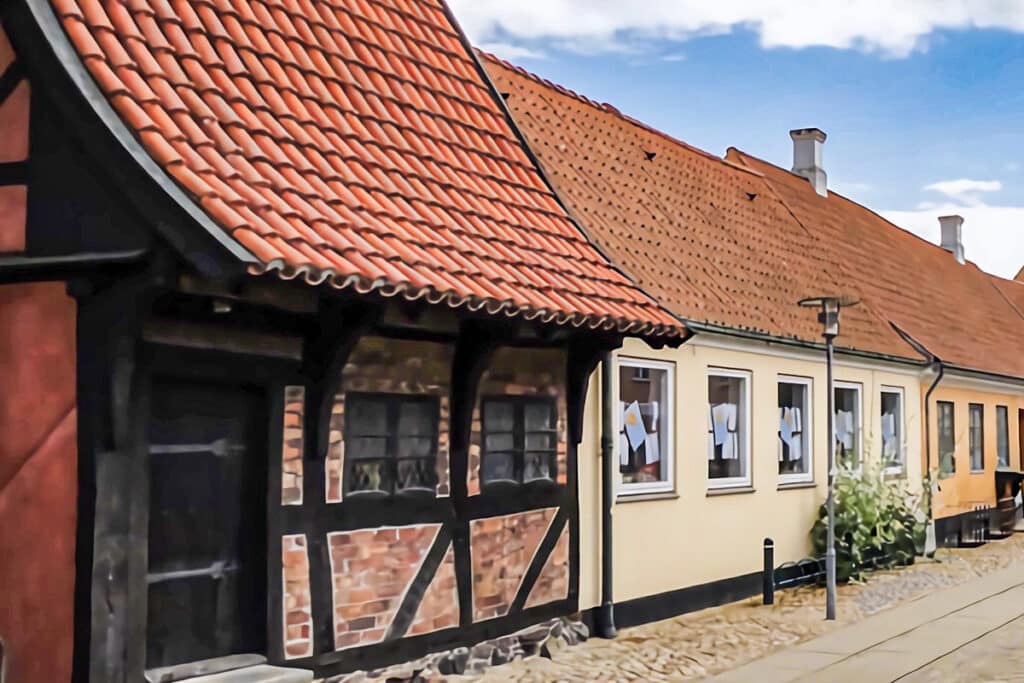 petite maison à colombages au Danemark