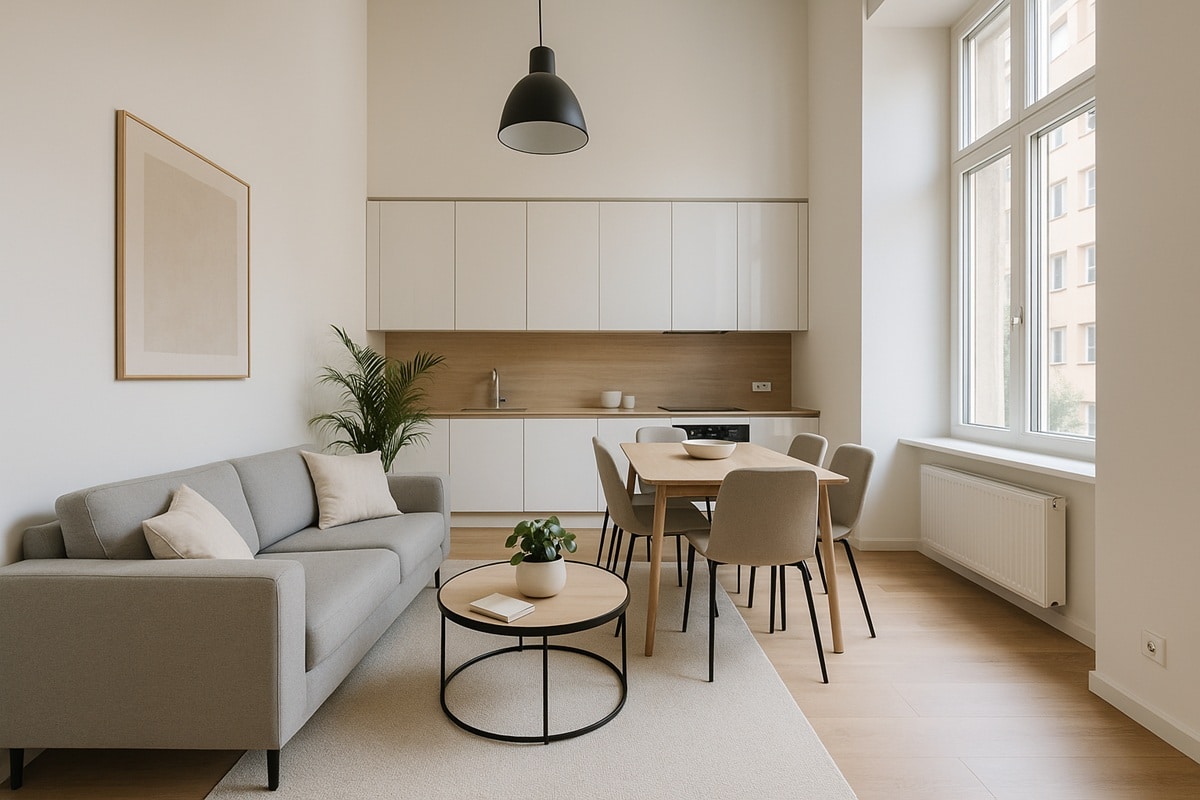 petit appartement contemporain avec haut plafond