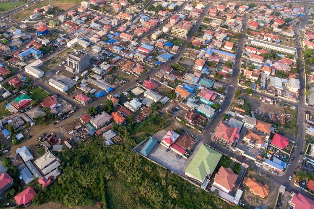 maisons vues du ciel à Malabo