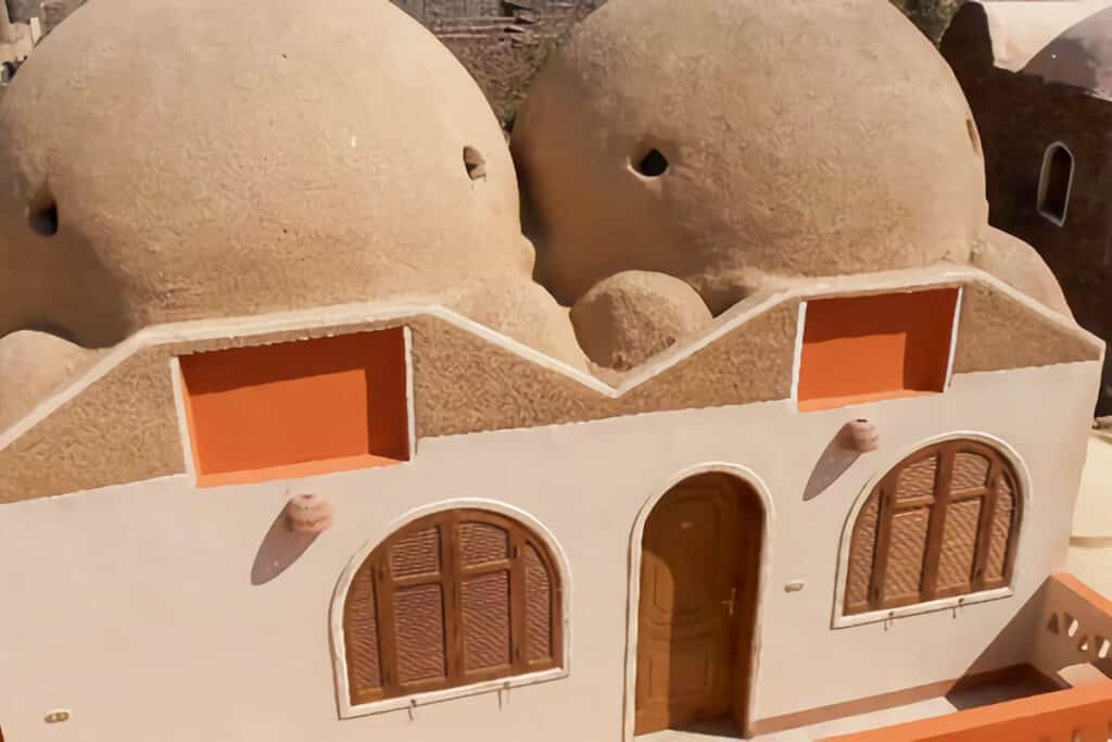 architecture nubienne du Janat Elsahara hotel