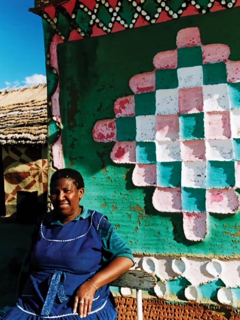 femme basotho et litema