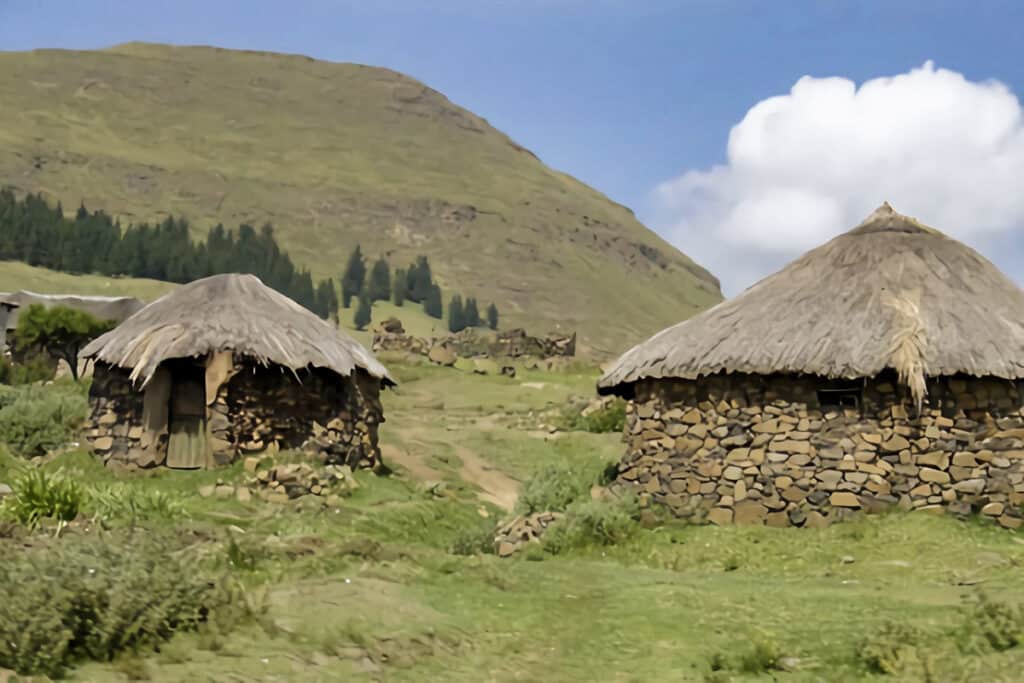 maisons traditionnelles du Lesotho