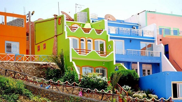 maisons colorées maroc