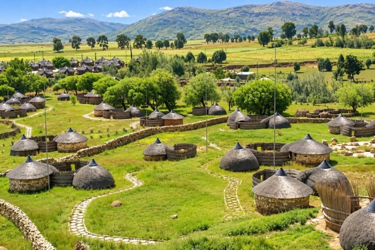 village basotho Thaba Bosiu au Lesotho