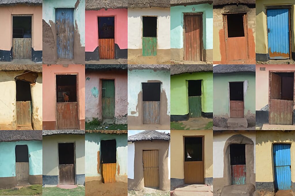 différentes portes de hutte xhosa
