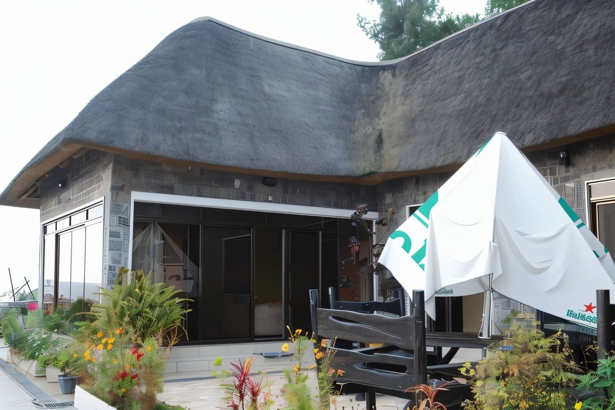 Maison au toit de chaume à Gisenyi