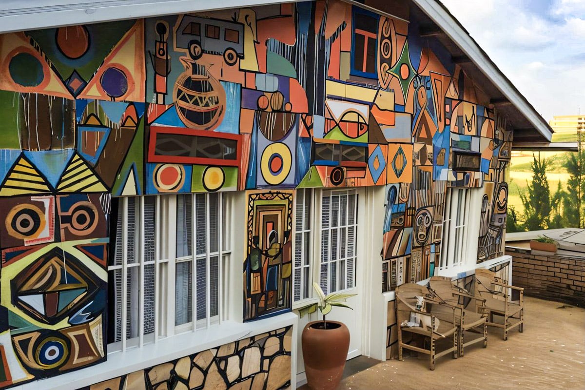 Maison artistique et colorée à Kigali