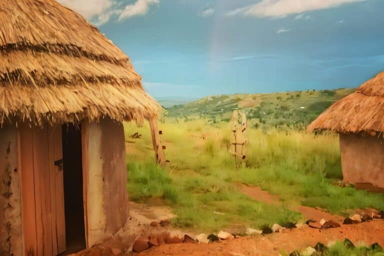 Huttes de boue traditionnelles recyclées en Ouganda