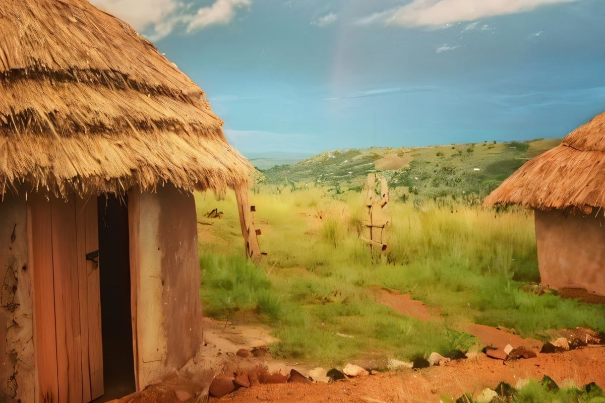 Huttes de boue traditionnelles recyclées en Ouganda