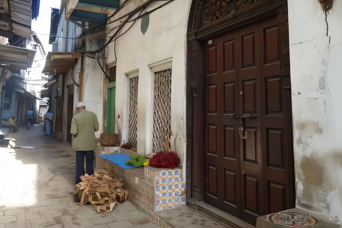 Belle maison indienne à Zanzibar