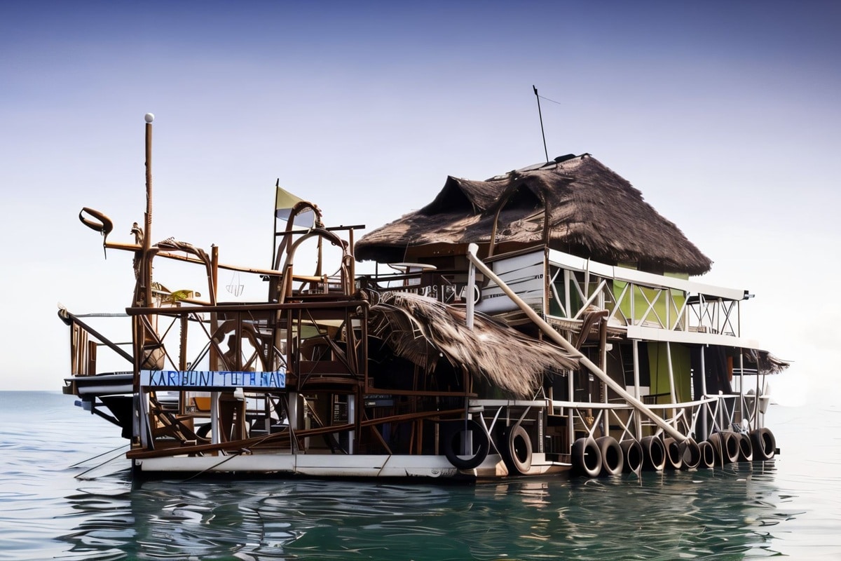 Maison flottante à Zanzibar