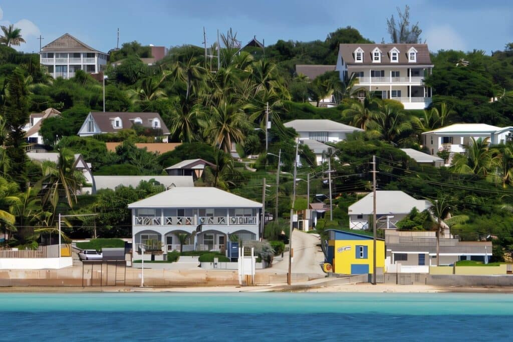 maison coloniale en bord de mer aux Bahamas