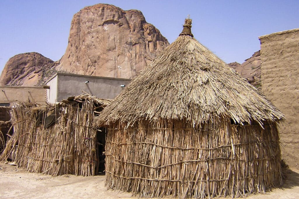 hutte de chaume au soudan