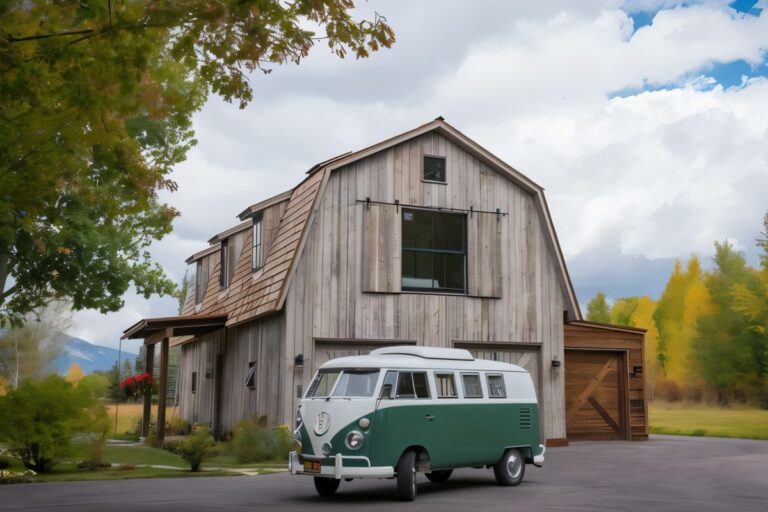 maison en forme de grange dans le Wyoming