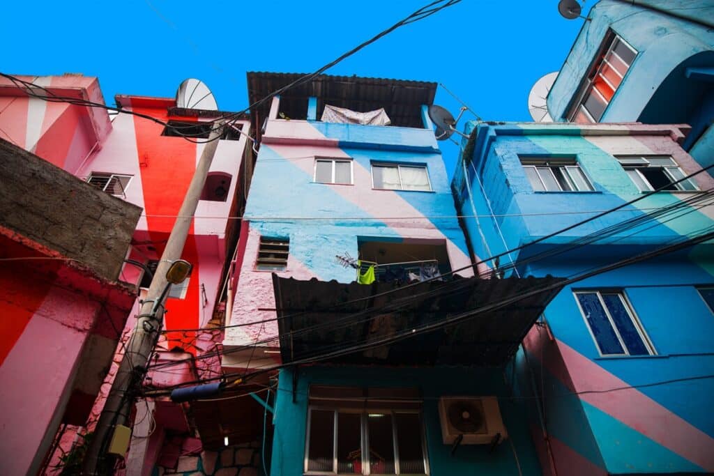 façades colorées de Santa Marta à Rio