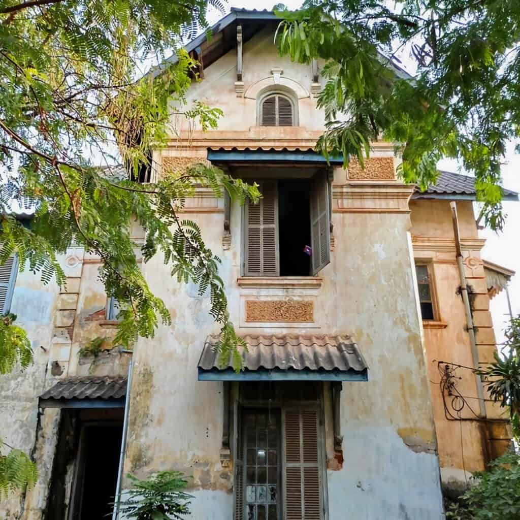 maison coloniale à Vientiane