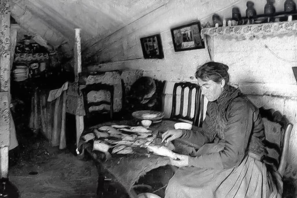 vieille photo d'un intérieur de quille en l'air à Equihen
