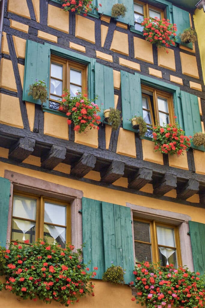 façade à pans de bois à Riquewihr