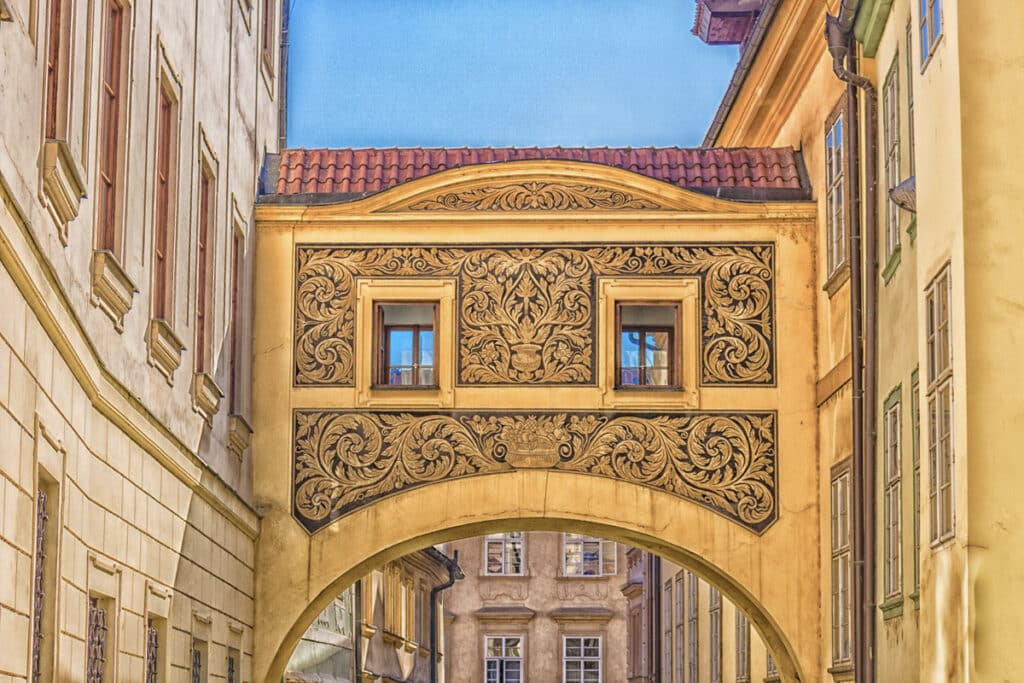 bâtiments colorés à Prague