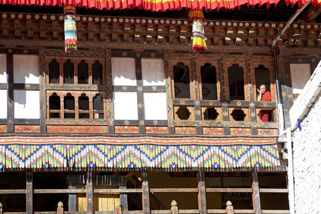 détail décor dzong de Trongsa