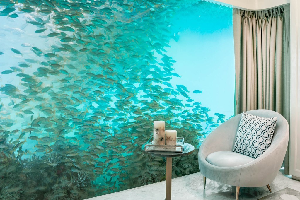 villa flottante de Dubaï vue sous marine