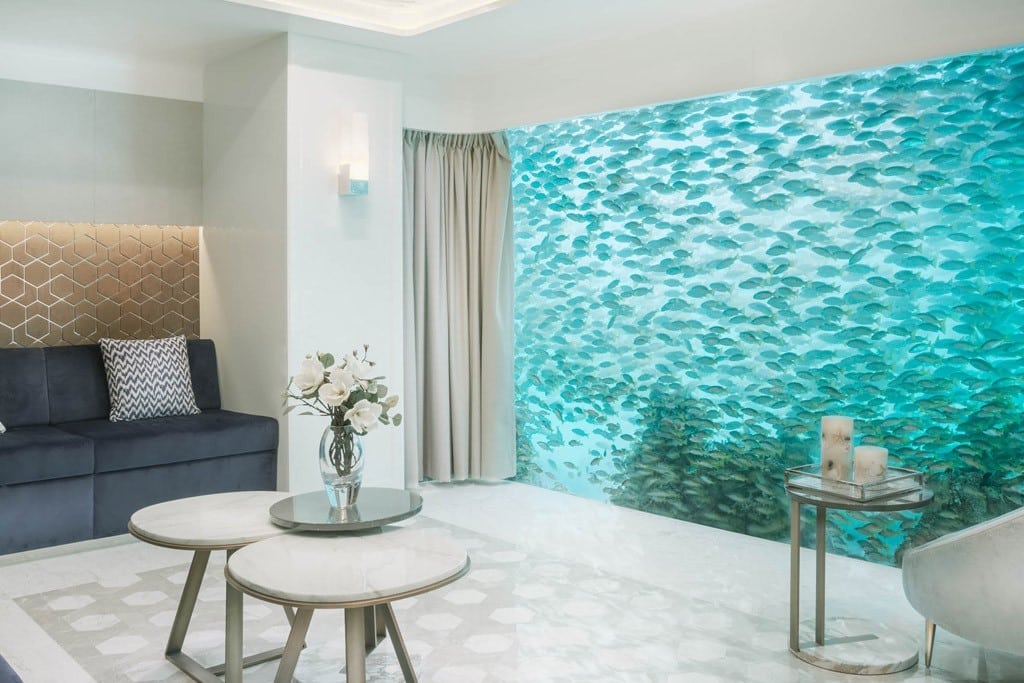 villa flottante de Dubaï vue sous marine