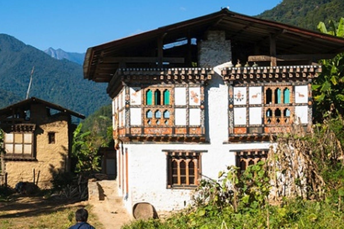 maisons rurales du Bhoutan