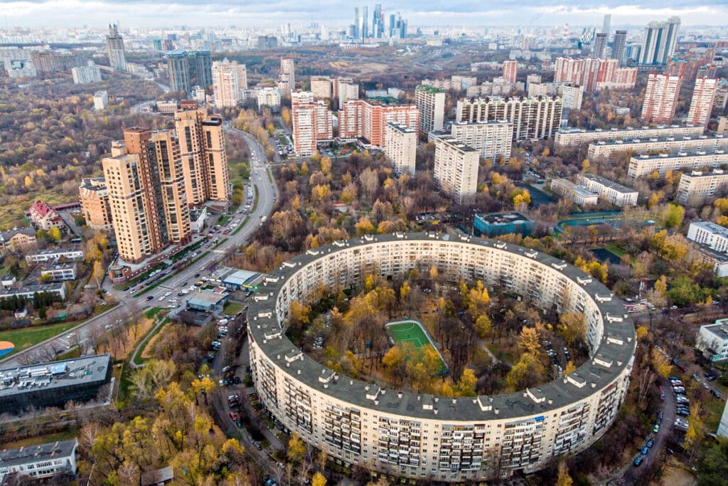 immeuble rond de Moscou