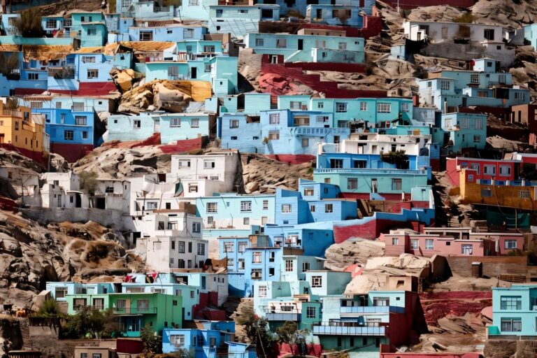 maisons colorées à Kaboul