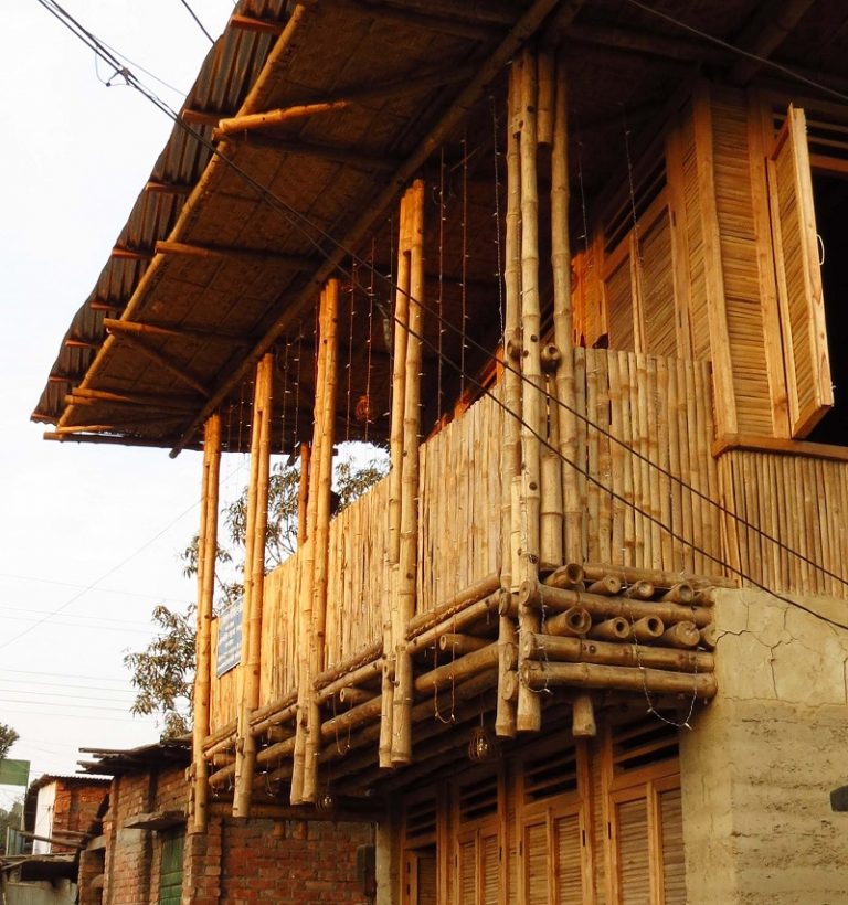 Les maisons  en  bambou  du Bangladesh