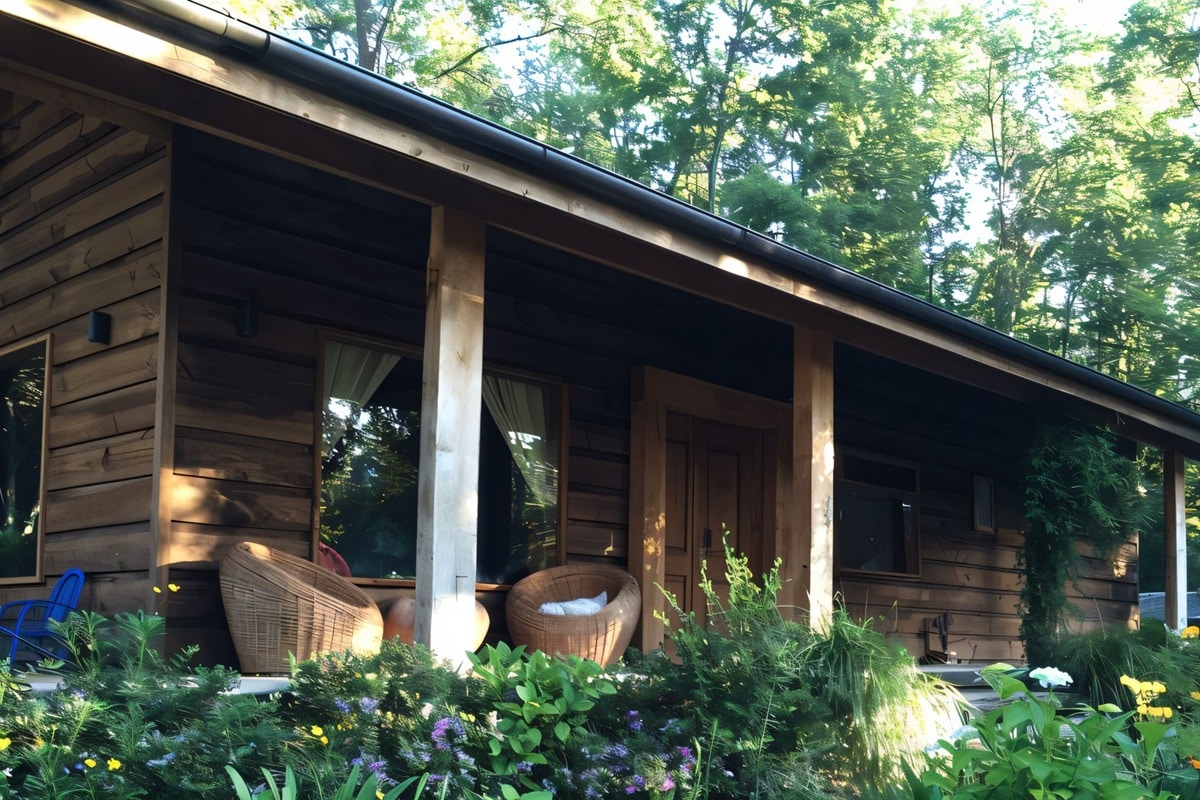 maison en bois dans la forêt chilienne