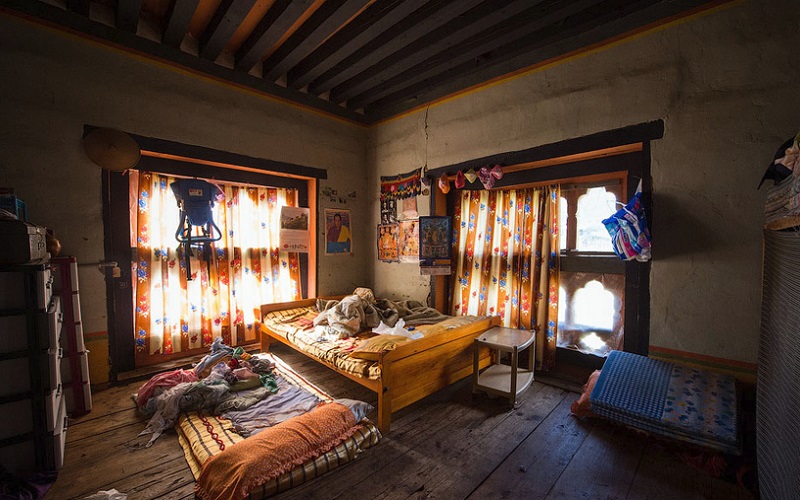 intérieur maison rurale bhoutan