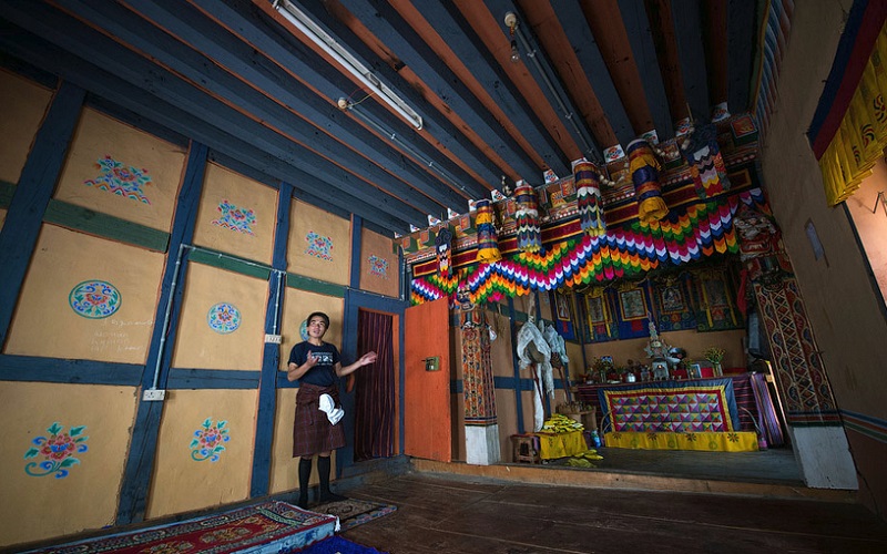 intérieur maison rurale bhoutan