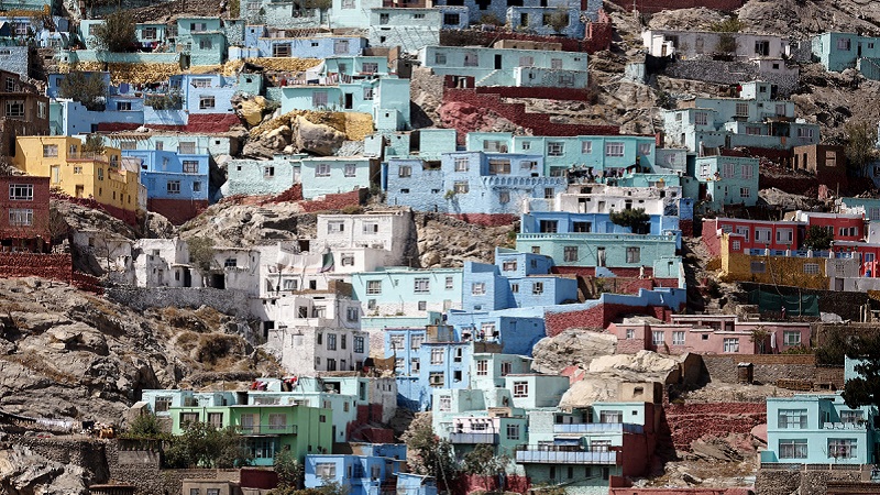 maisons colorées à kaboul