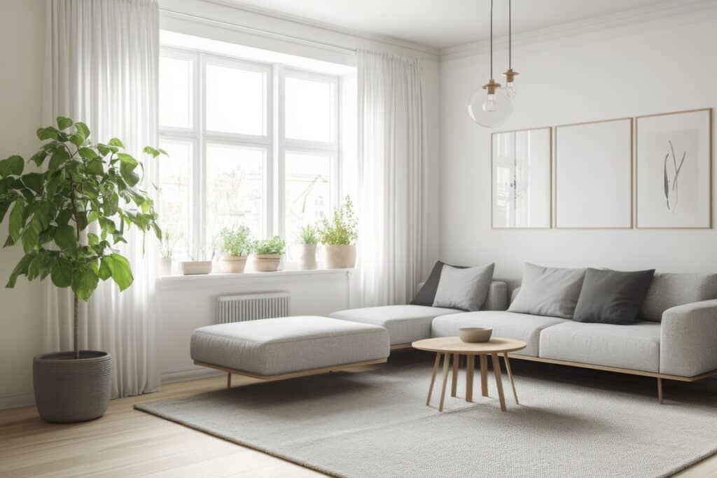 salon scandinave épuré