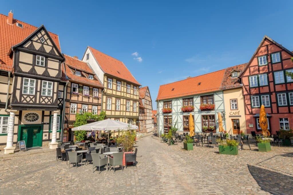 centre historique de Quedlinbourg avec maisons à colombages