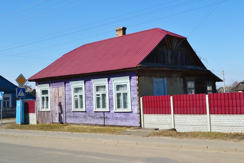 maisons colorées en biélorussie