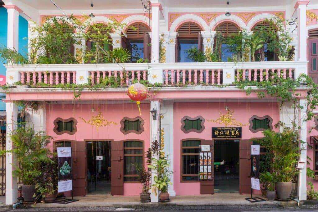 façade shophouse à Phuket en Thailande