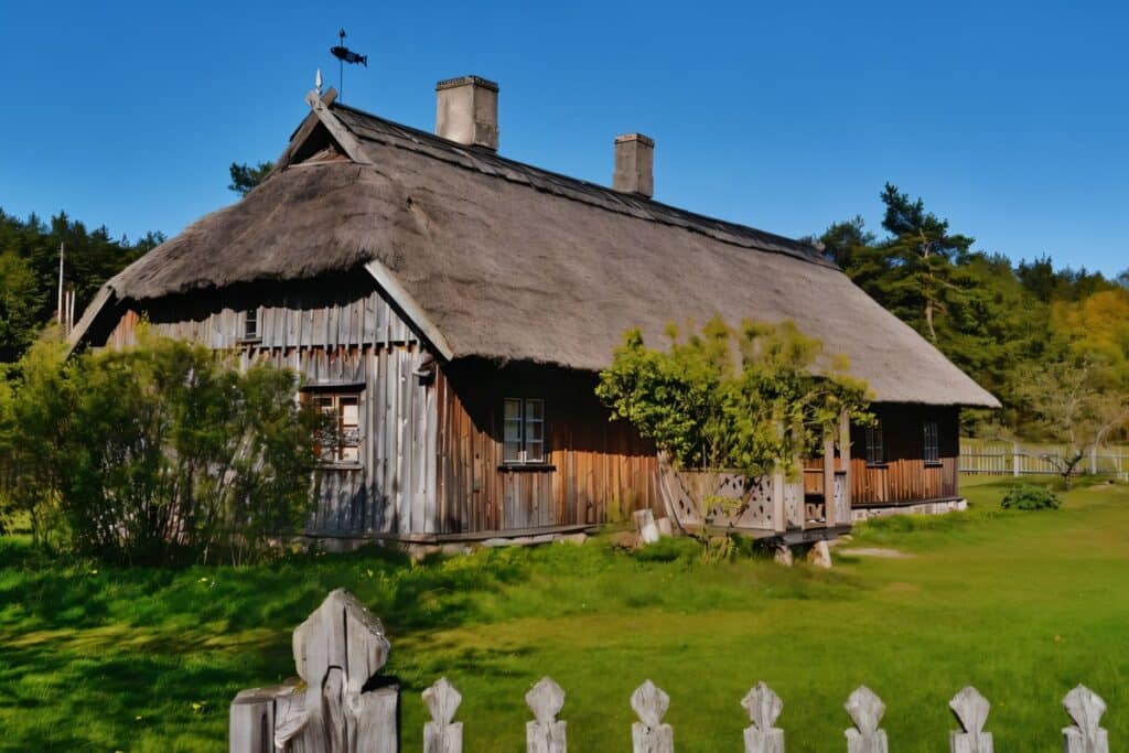 Maisons traditionnelles du musée ethnographique letton en plein air