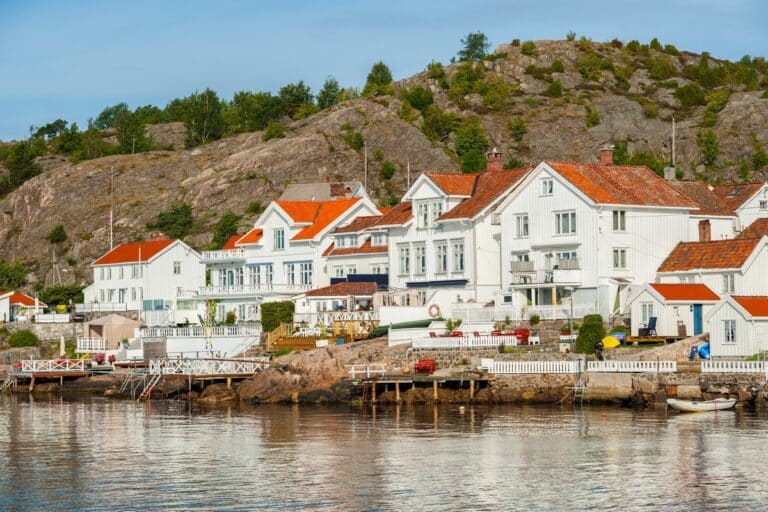 maisons en bois blanches de Risør