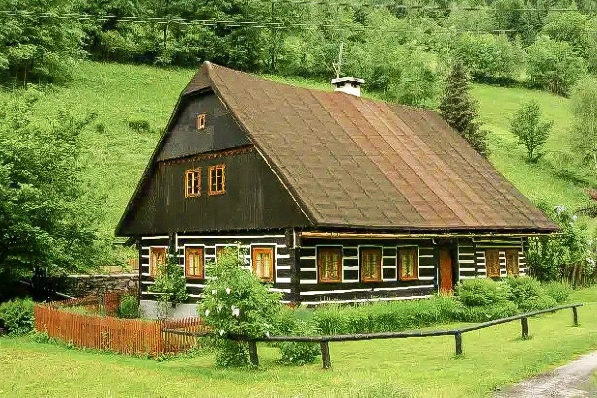 maison en bois des monts Krkonoše en République tchèque
