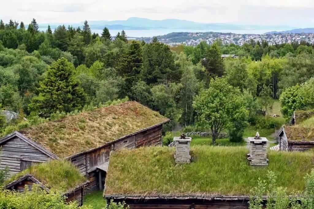 toits d'herbe en Norvège