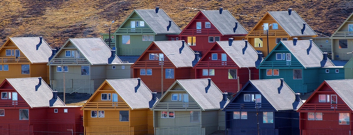 Les maisons colorées de Longyearbyen