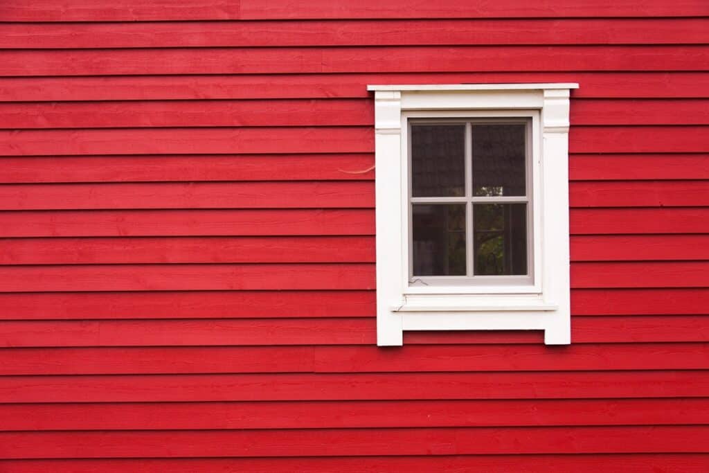 façade en rouge de falun