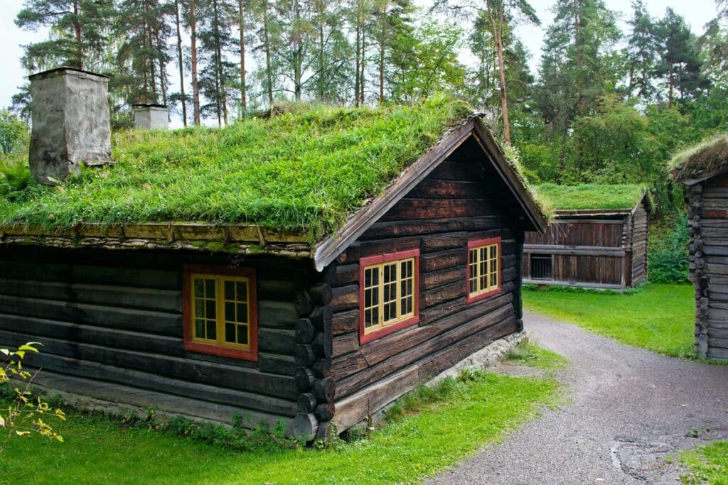 toit d'herbe en Norvège