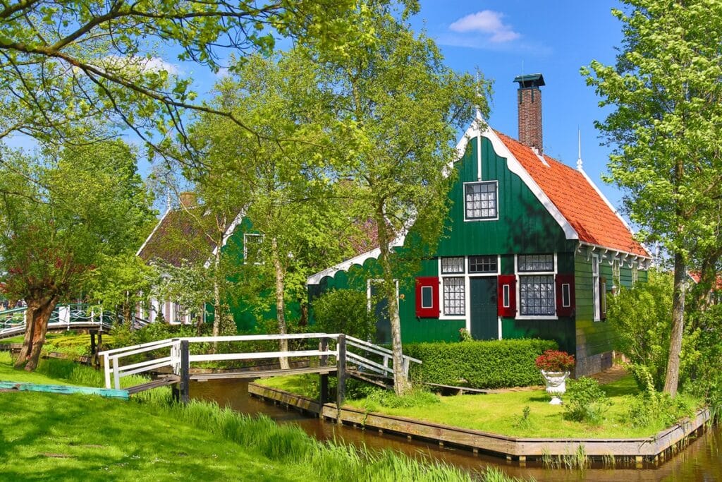 maison verte à Zaanse Schans