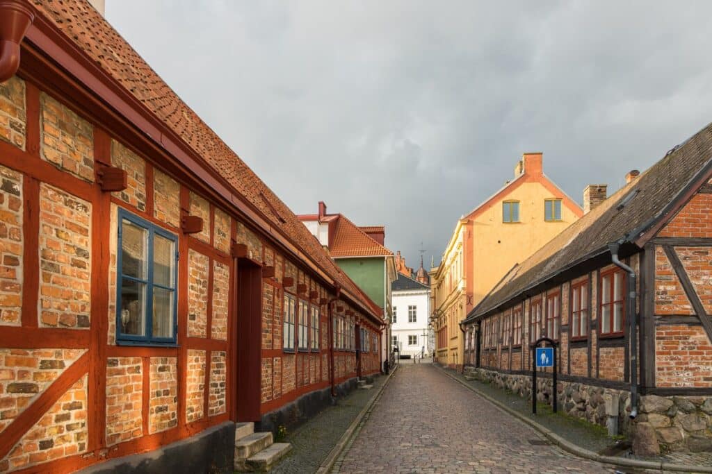 rue de Ystad avec des maisons à colombages