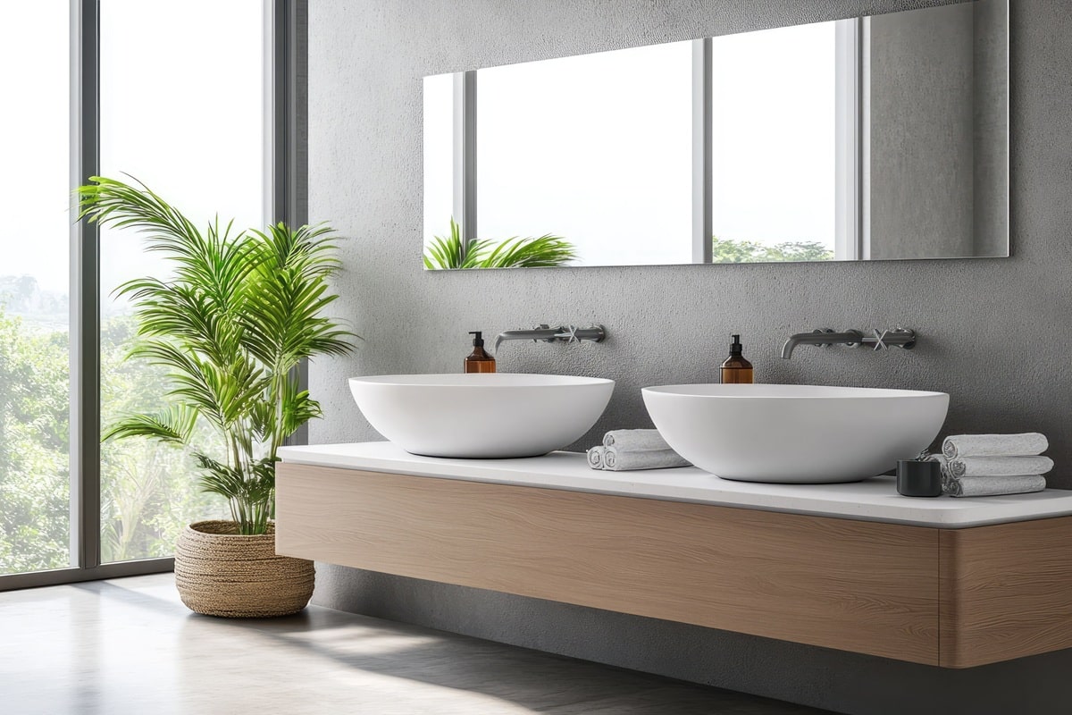 salle de bain avec mobilier design