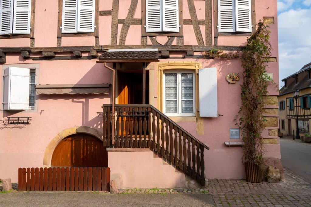 détail maison à colombages à Eguisheim