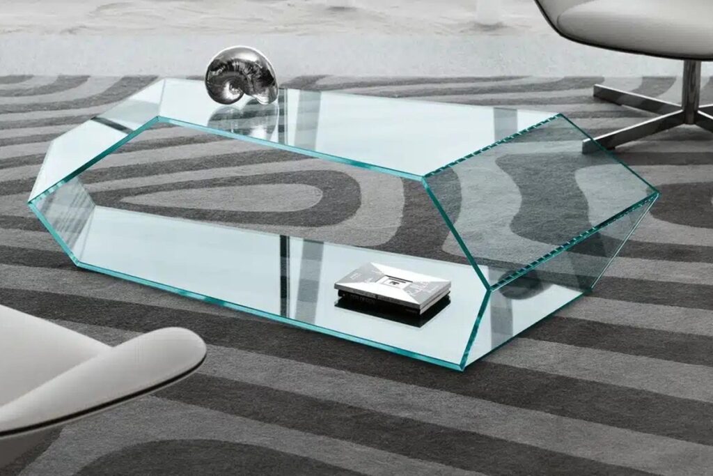 table basse en verre sur mesure